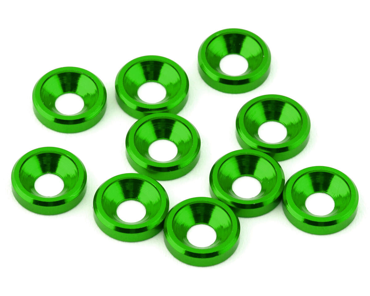 eXcelerate 3mm Countersunk Washers (Green) (10) XCE-0143.12