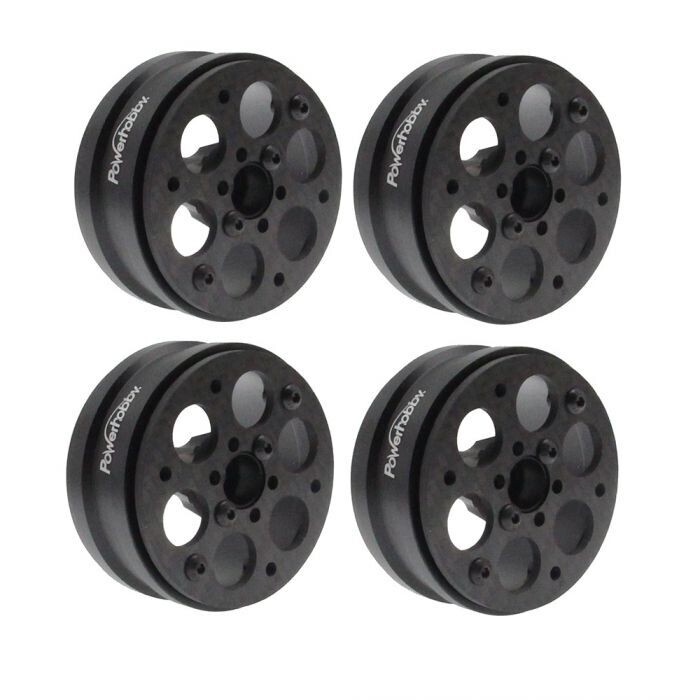 Powerhobby 1.9&quot; Carbon Fiber Lightweight Beadlock Wheels (4) D 1/10 Rock Crawler PHB6137
