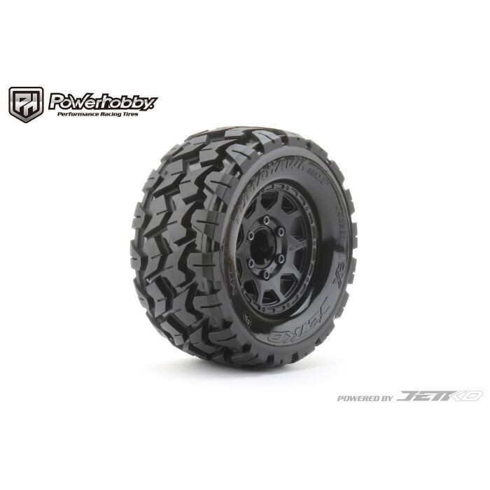 Powerhobby 1/10 2.8 MT Tomahawk Belted Tires (2) with Removable Hex Wheels PHB2801CBMSGN