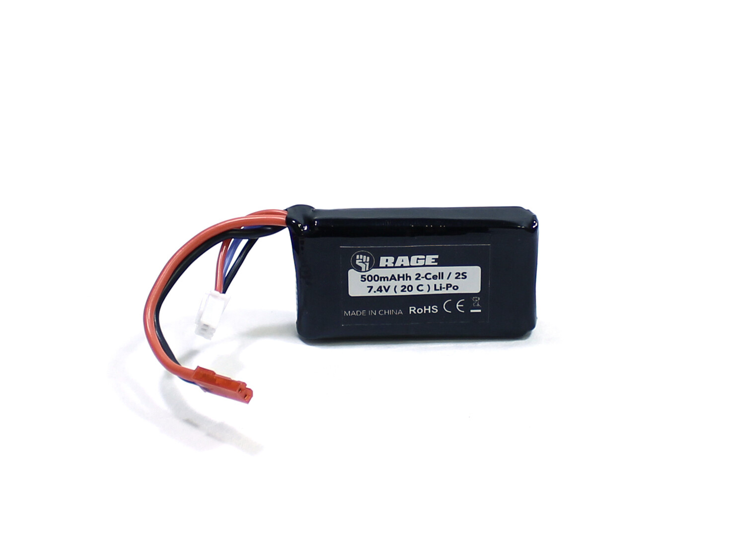 Rage R/C 7.4V 2S 500mAh 20C Lipo Battery with JST Connector: Super Cub 750, Super Cub 750 BL RGRA1152