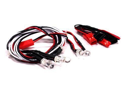 Integy Front LED &amp; Rear LED Light Set (6) w/ Wire Harness C23382WHITE