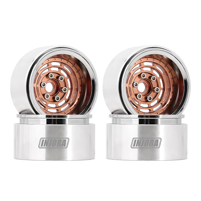 INJORA 1.9&quot; Aluminum Bronze Beadlock Wheels Offset -10mm (4) (W1959) DGW-1959BO