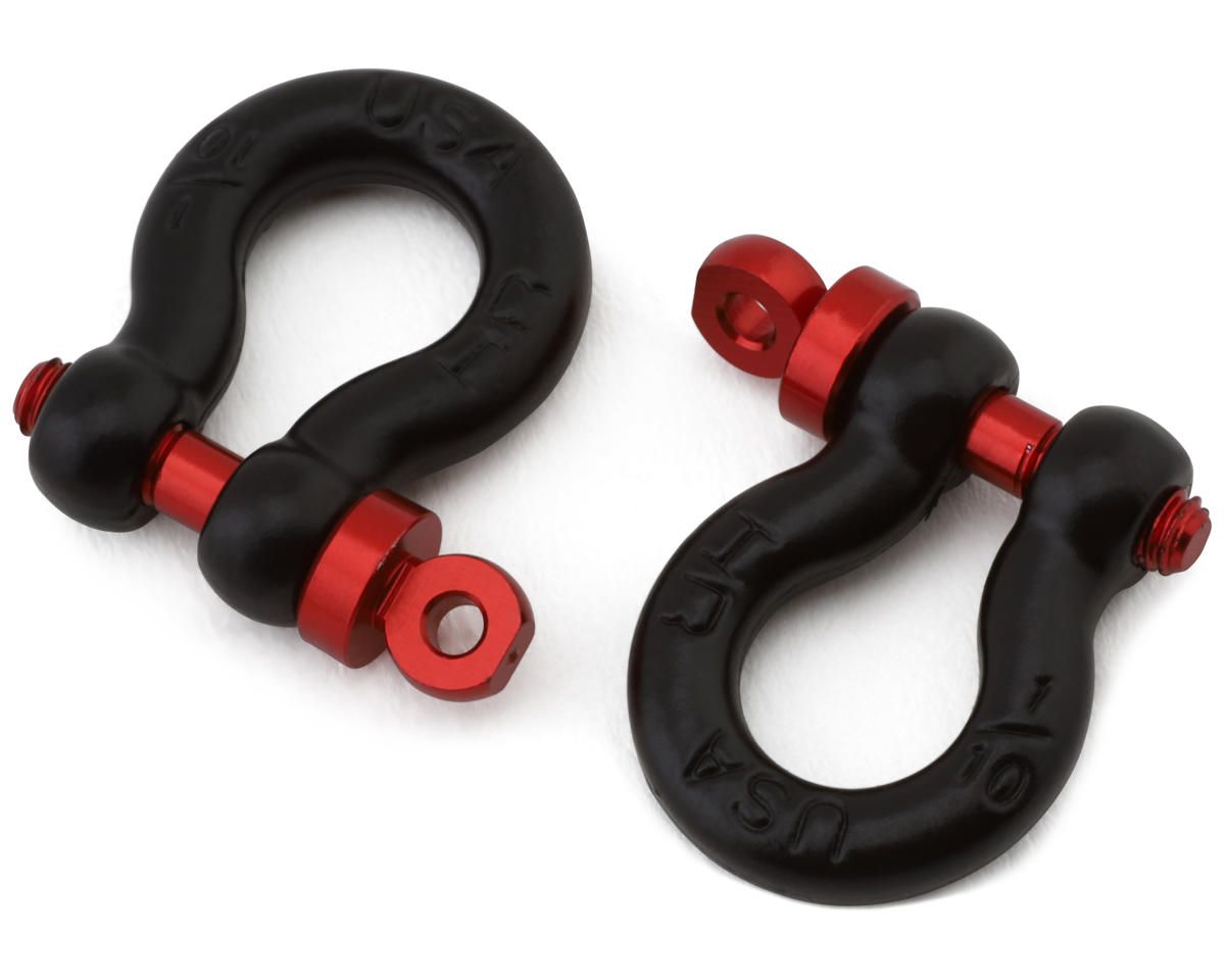 Hot Racing 1/10 Scale Aluminum D-Ring Tow Shackle (Black) (2) HRAACC808X01