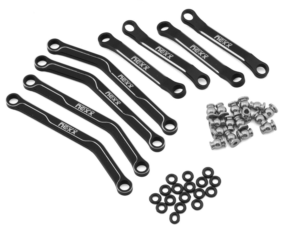 NEXX Racing Axial AX24 Aluminum High Clearance Suspension Links Set (Black) NX-370-B