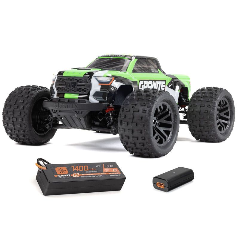 Arrma 1/18 GRANITE GROM MEGA 380 Brushed 4X4 Monster Truck RTR with Battery &amp; Charger, Green ARA2102T3