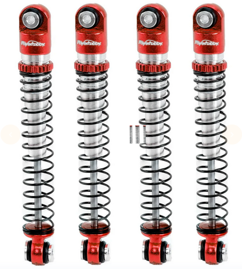 Powerhobby Aluminum 54mm Long Travel Shocks 1/24 Axial SCX24 Jeep Bronco Red PHBSCX24752Red