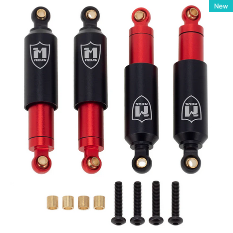 MEUS Racing 55MM Emulation Shocks Built-in Oil Shock for 1/18 TRX4M 4PACK - BLACK HD0151-TRX4M-01-KY0361