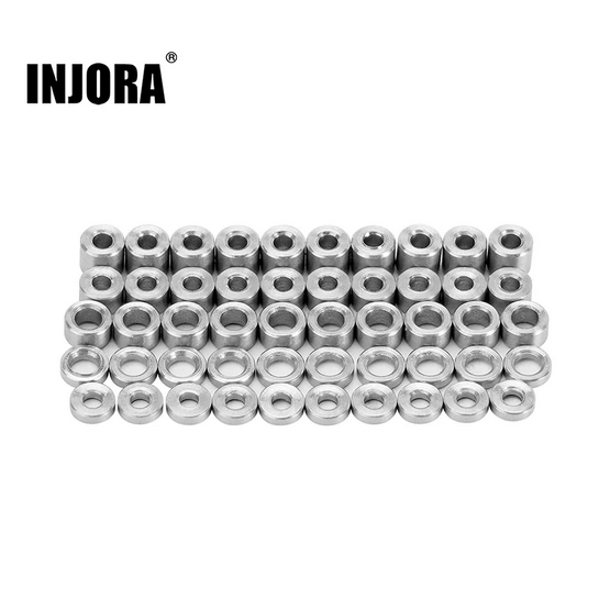 INJORA 50PCS M1.4 M2 Flat Stainless Steel Washers Spacers for 1/24 SCX24 AX24 SCX24-166