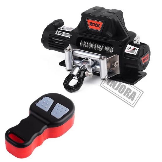 INJORA Metal Automatic Winch Wireless Remote Controller System for 1/10 RC Crawler CRAW18289_BK