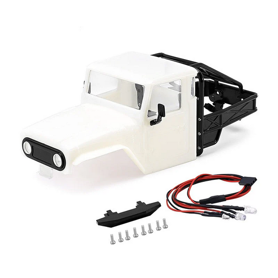 INJORA IR40 Half Truck Hard Plastic Body with Cage White(Unpainted) for 1/18 TRX4M Defender Bronco IR40-WH