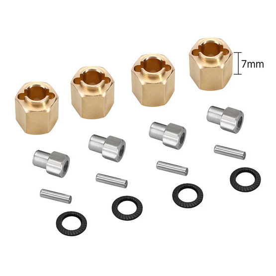 INJORA 4PCS 7mm Brass Wheel Hex Hub Extenders for Ascent18 4M-02-7