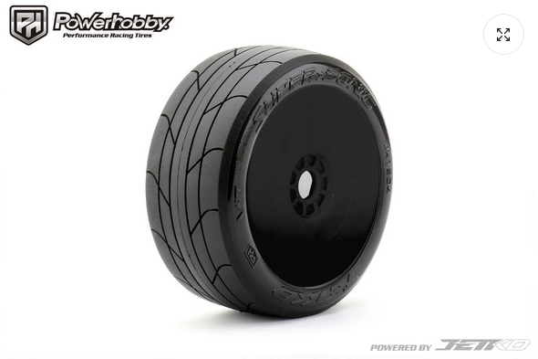 Powerhobby 1/8 Buggy Super Sonic Tires Mounted on Black Dish Wheels PHB1504DBMSGB