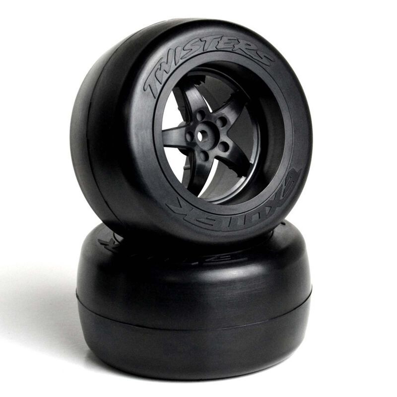 Exotek 1/10 Twister Street Eliminator Rear 2.2&quot;/3.0&quot; Pre-Mounted Drag Racing Tires (2) ETK2155