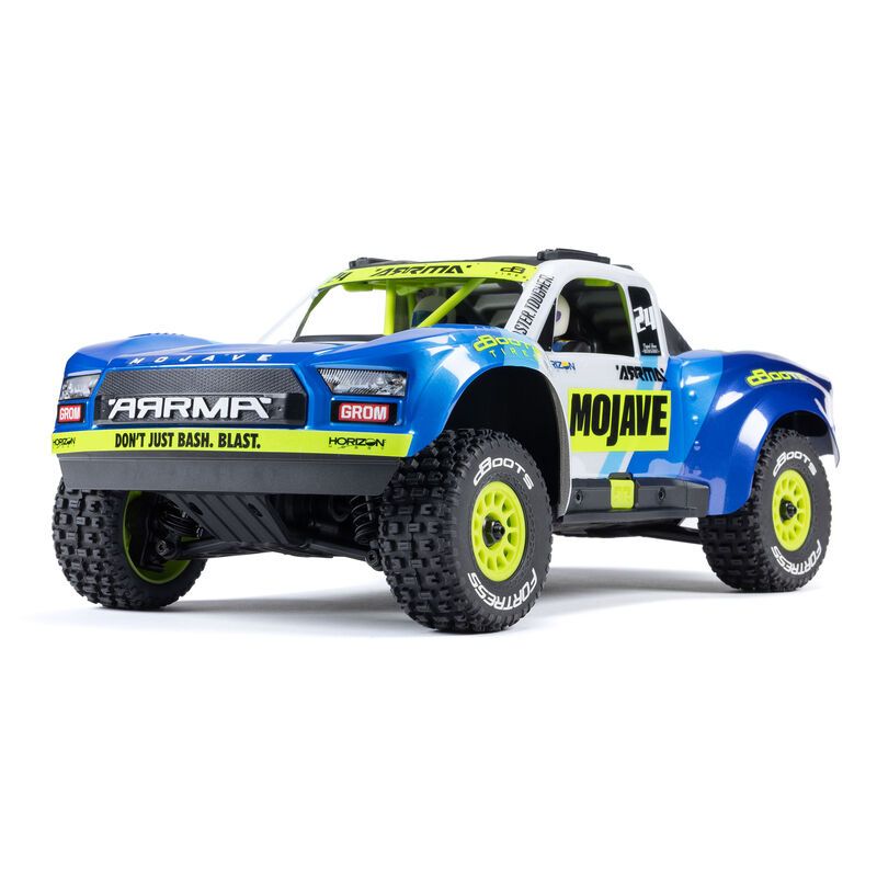 Arrma MOJAVE GROM MEGA 380 Brushed 4X4 Small Scale Desert Truck RTR with Battery &amp; Charger, Blue/White ARA2104T2