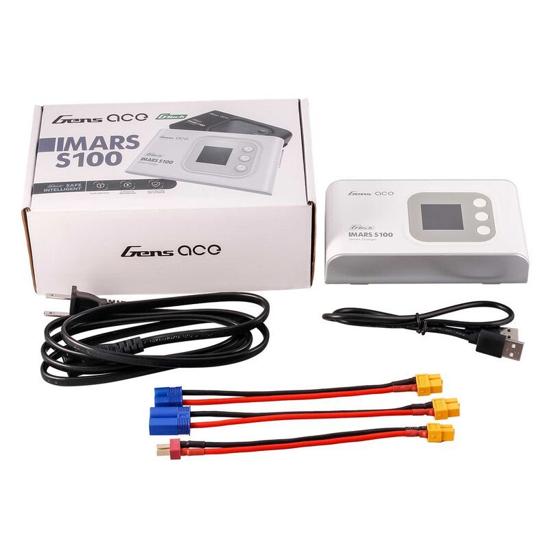 Gens Ace IMars S100 G-Tech AC Balance RC Battery Smart Charger-White GEAS100-UW