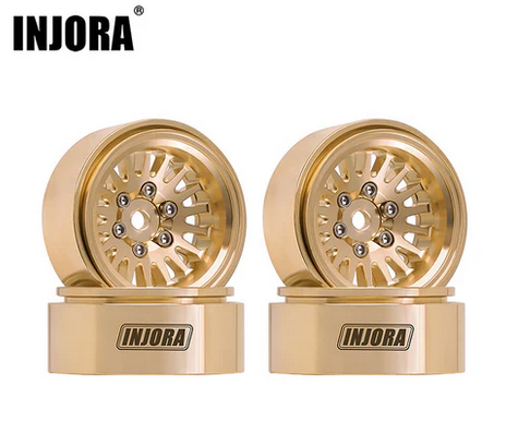 INJORA 1.0 (Actual 1.1) Plus Brass Beadlock Wheels for 1/24 1/18 RC Crawler (W1109) YQW-1109