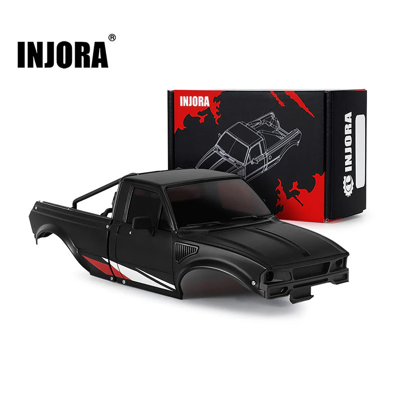 INJORA IR60 Pickup Hard Body with Bed Rack Black for 1/18 TRX4M Defender Bronco IR60-BK