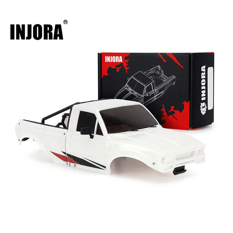 INJORA IR60 Pickup Hard Body with Bed Rack Pearl White for 1/18 TRX4M Defender Bronco IR60-PW