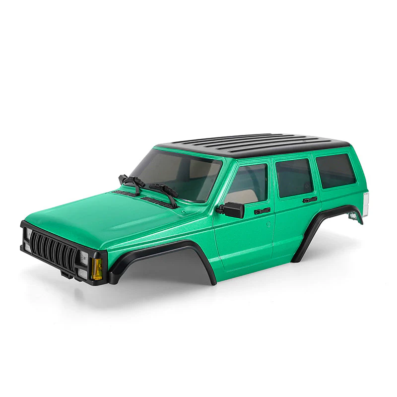 INJORA ABS Cherokee Body With Bumpers for 155mm 1/18 TRX4M Bronco Defender Green 4M-106GN