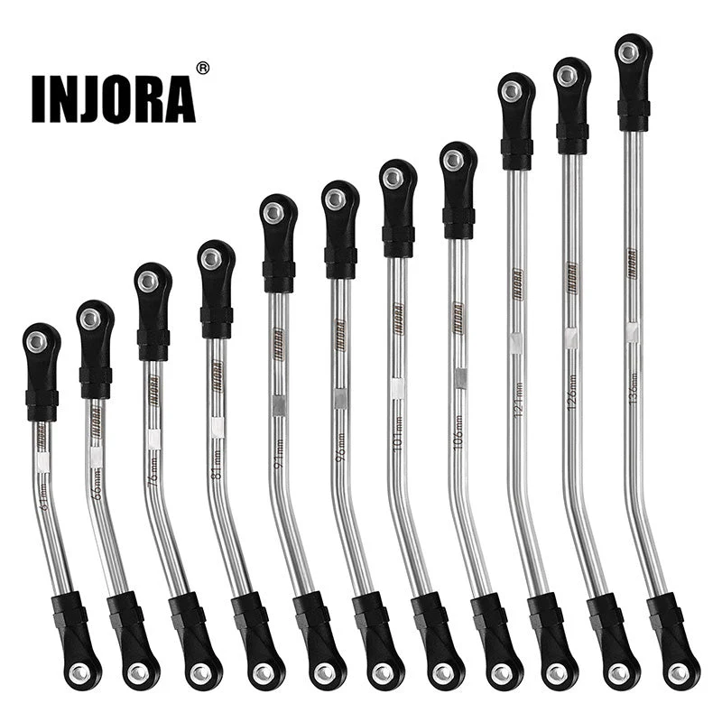 INJORA Stainless Steel High Clearance Links with Rod Ends (2) Pick Length LT01