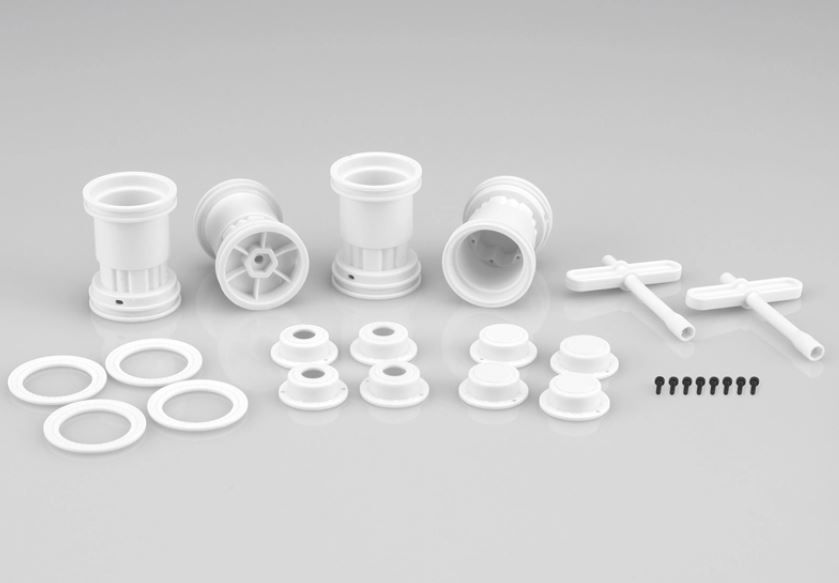 Jconcepts Tribute - 1/24th Mini Monster Truck Wheel w/ Accessories (white) - 4pc. JCO3442W
