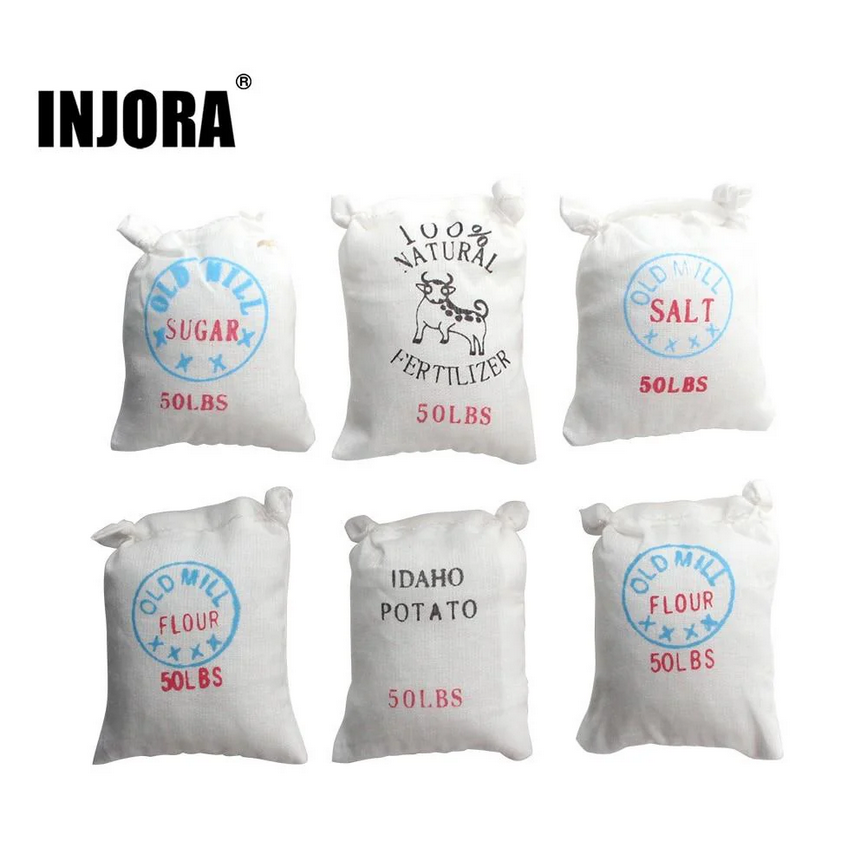 INJORA 6pcs Mini Rice Food Bags Decor, 1/10 Scale Accessories for RC Crawler CRAW2017265