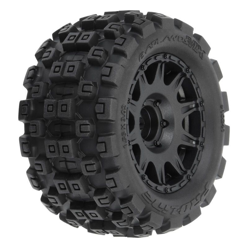 Pro-Line Racing 1/18 Badlands MX 1.85&quot; F/R MTD 12mm Black Raid: Granite GROM (4) PRO1024110