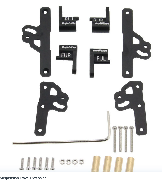Powerhobby CNC Aluminum Flex Blades Suspension Travel Extension Axial SCX24 PHB6612