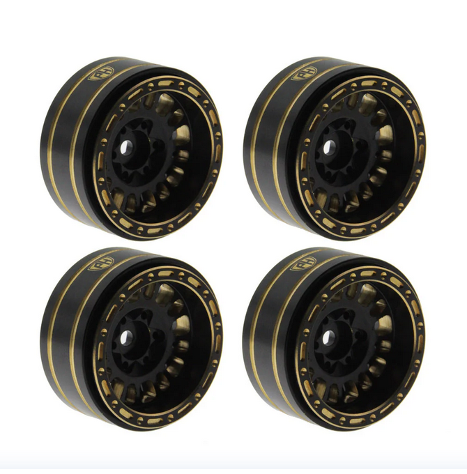 Powerhobby 1.2&quot; Brass Beadlock Wheels (4) 1/18 / 1/24 Rock Crawler PHB6467