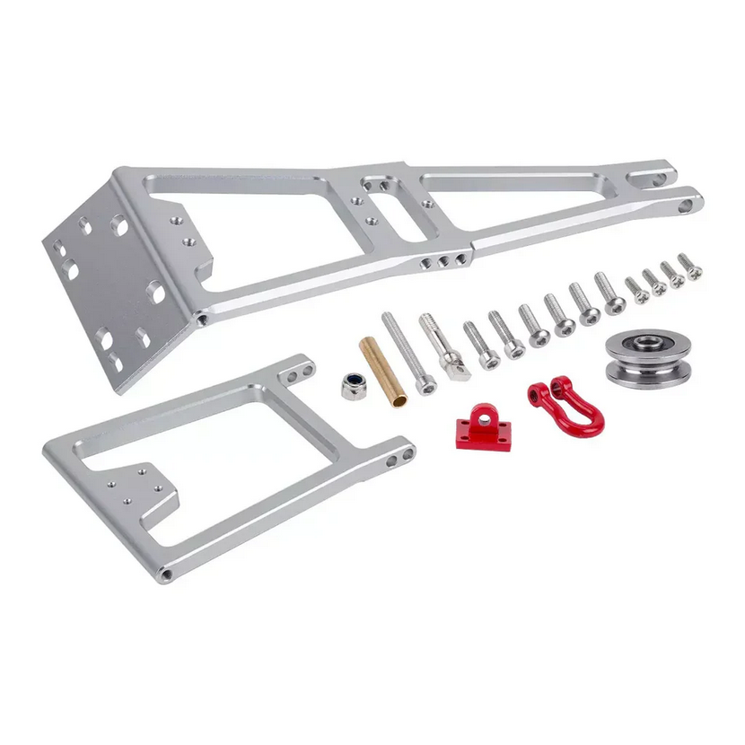 Powerhobby 1/10 Crawler Servo Winch Double Stent Rescue Tow Truck Crane Arm Wrecker kit Silver PHB6752