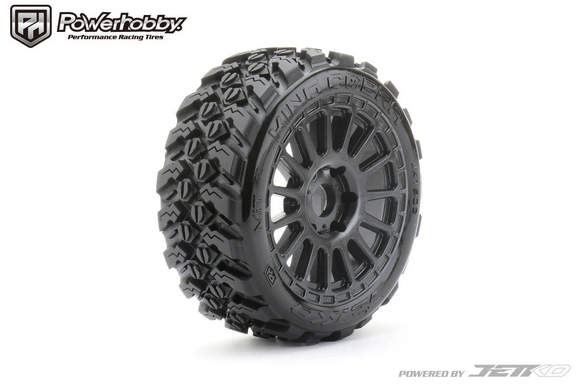 Powerhobby 1/8 Buggy King Cobra Belted Tires Mounted 17MM Radial Wheels PHB1502RBMSGB