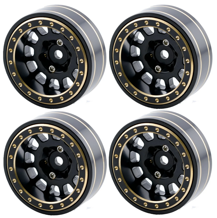 Powerhobby 1.1&quot; 12-Spoke Brass Beadlock Wheels offset -3.75mm (4) PHB6990