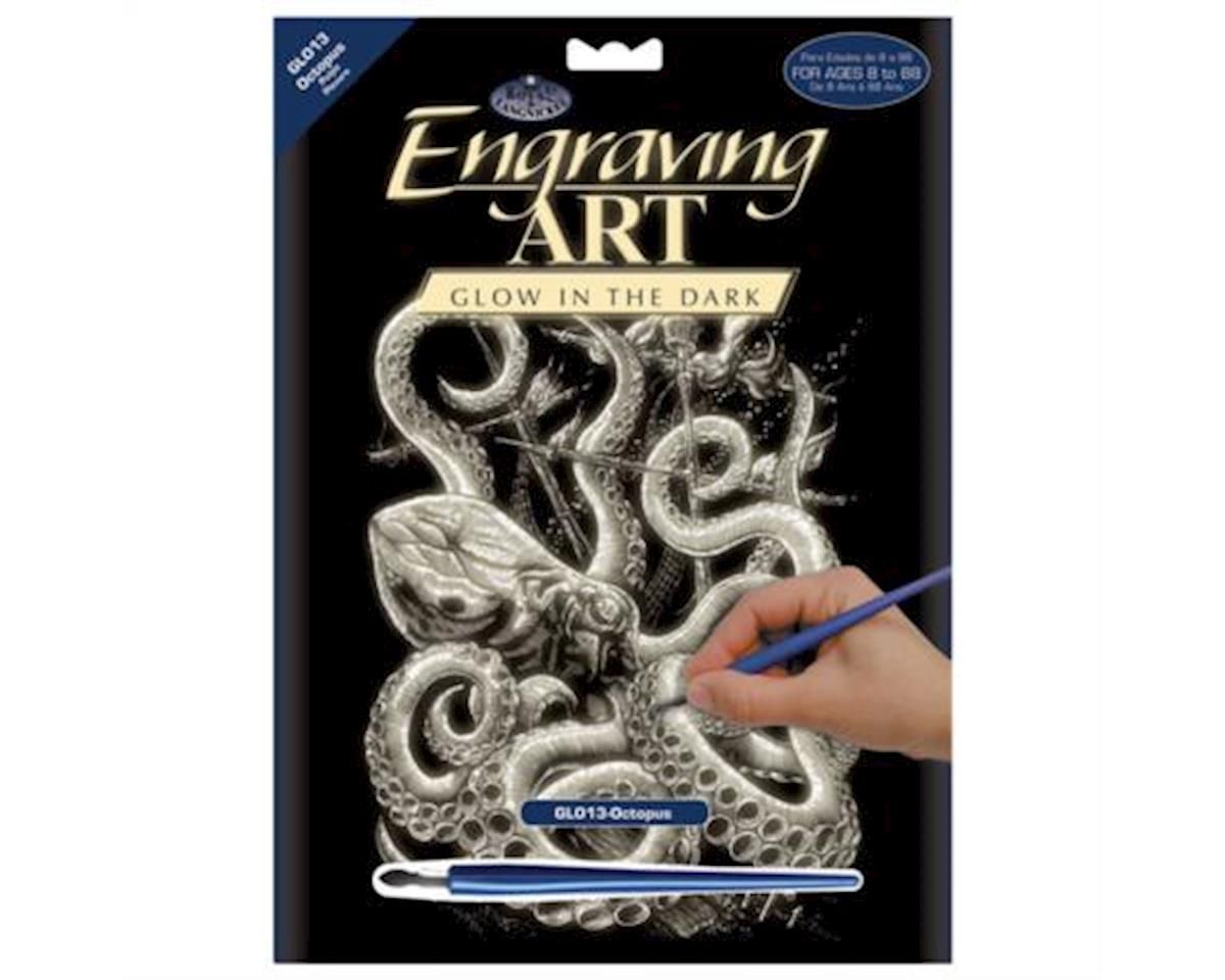 Royal Brush Manufacturing Glow in the Dark Engraving Art Octopus RBMGLO13