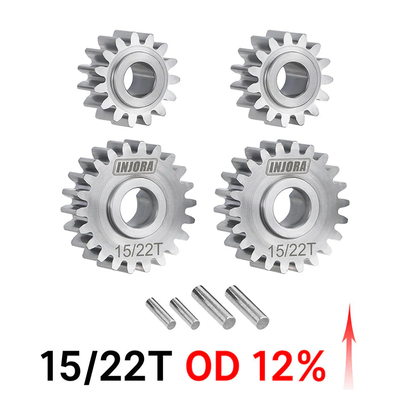 INJORA Stainless Steel Portal Gears Set for 1/18 Redcat Ascent-18 ASC18-22T