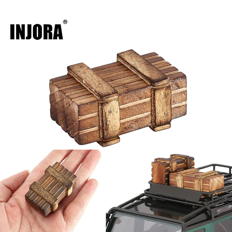 INJORA Mini Wooden Box Decoration Scale Accessories for 1/18 1/24 RC Crawlers INA-83