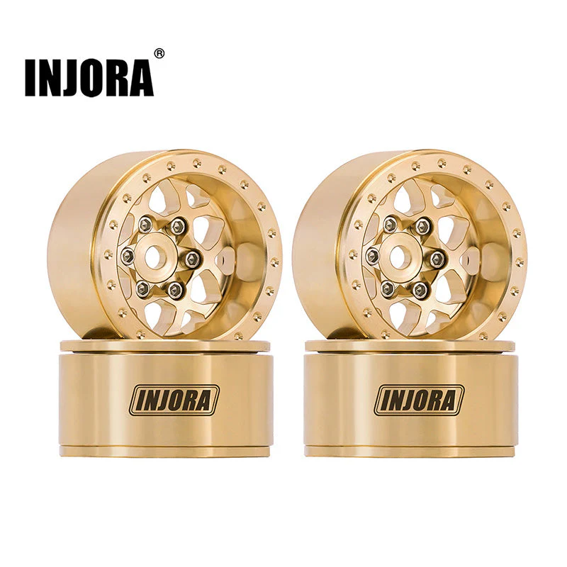INJORA 1.0&quot; 35g/pcs Brass Beadlock Wheels Offset -4.7mm YQW-1110