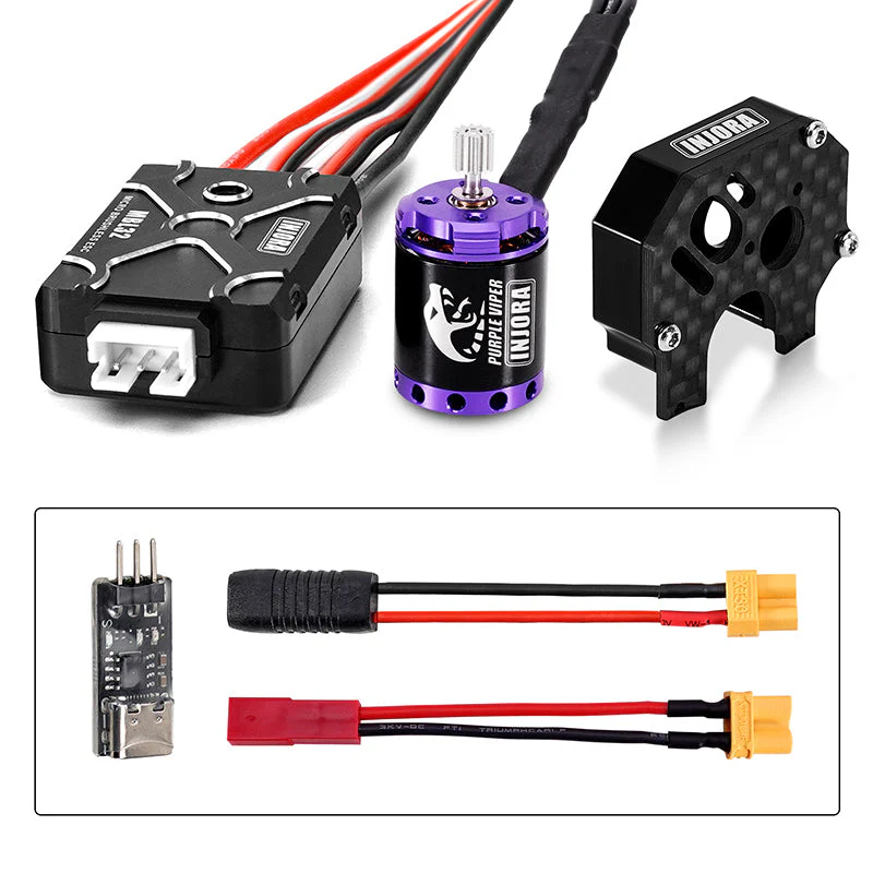 INJORA Purple Viper 1721 Brushless Motor for 1/24 SCX24 - 1721 Motor &amp; MBL32 ESC MBL32-INM19-SCX24