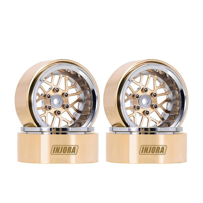 INJORA 1.3&quot; ModuWheel Brass &amp; Aluminum Beadlock Wheels YQW-MW1308SR