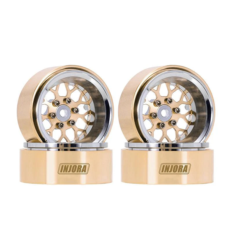 INJORA 1.3&quot; ModuWheel Brass &amp; Aluminum Beadlock Wheels YQW-MW1307SR