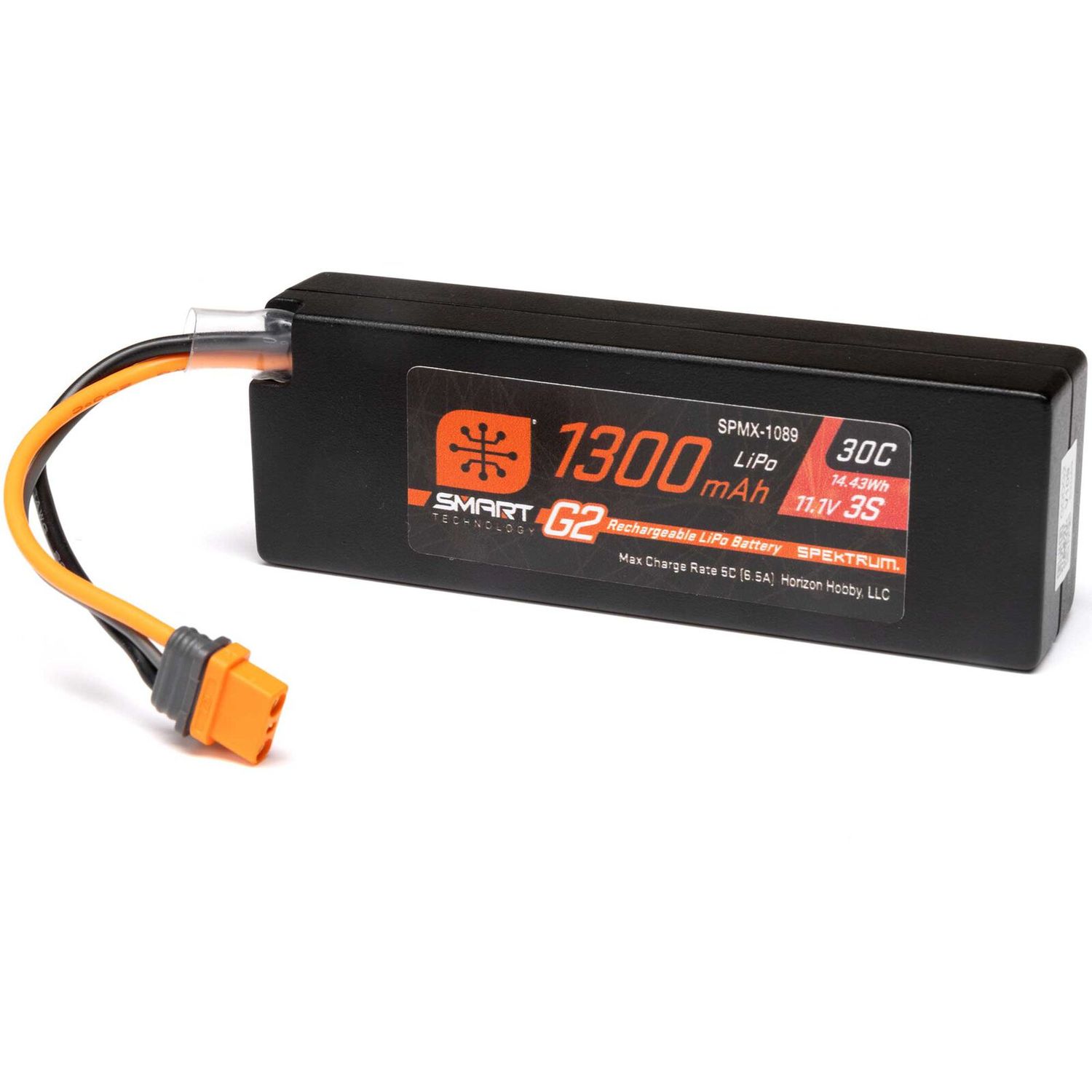 Spektrum 11.1V 1300mAh 3S 30C Smart G2 LiPo Battery: IC2 SPMX-1089