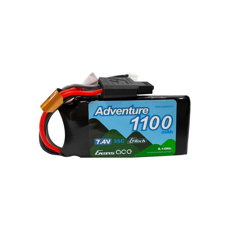 Gens Ace 7.4V G-Tech 1100mAh 2S 35C SCX24 LiPo Battery GEA112S35JGT