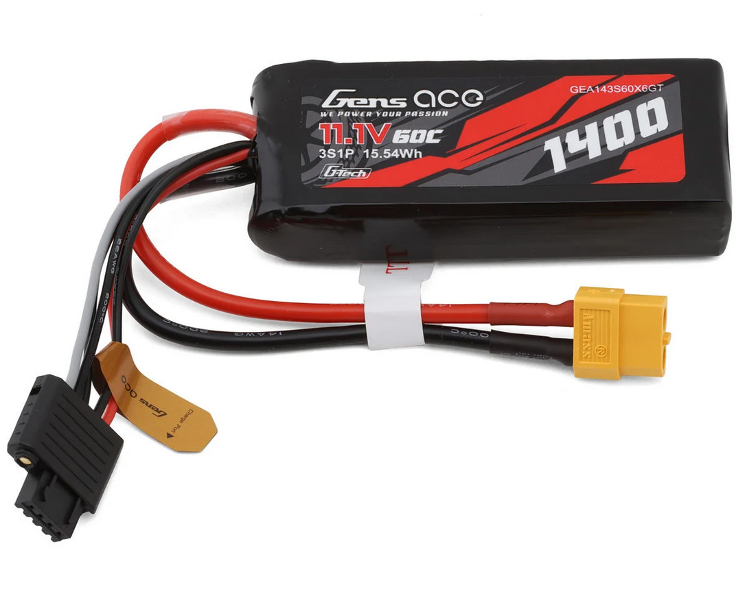 Gens Ace G-Tech Smart 3S LiPo Battery 60C (11.1V/1400mAh) w/XT60 Connector GEA143S60X6GT