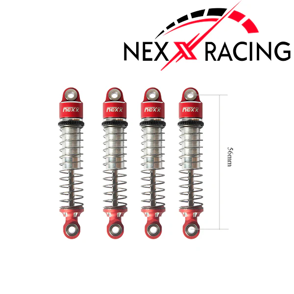 Nexx Racing Oil Shock (4pcs) for 1/18 TRX-4M - RED NX-401-R