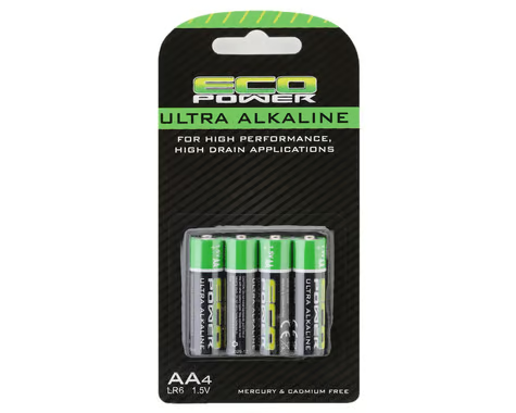 EcoPower Ultra Alkaline AA Batteries (4) (Mercury &amp; Cadmium Free) ECP-5061