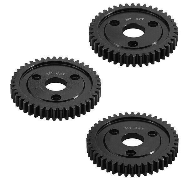Integy HD Steel Spur Gears 42T, 43T &amp; 44T MOD1 Pitch for Traxxas w/ 3-Hole Adapter C33697