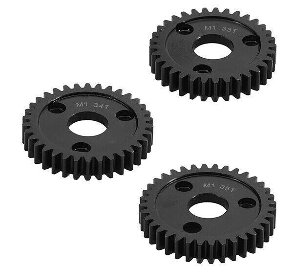 Integy HD Steel Spur Gears 33T, 34T &amp; 35T MOD1 Pitch for Traxxas w/ 3-Hole Adapter C33694