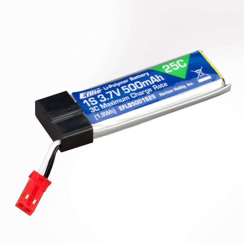 E-Flite 1S 3.7V 500mAh 25C Li-Po Battery: JST-RCY EFLB5001S25