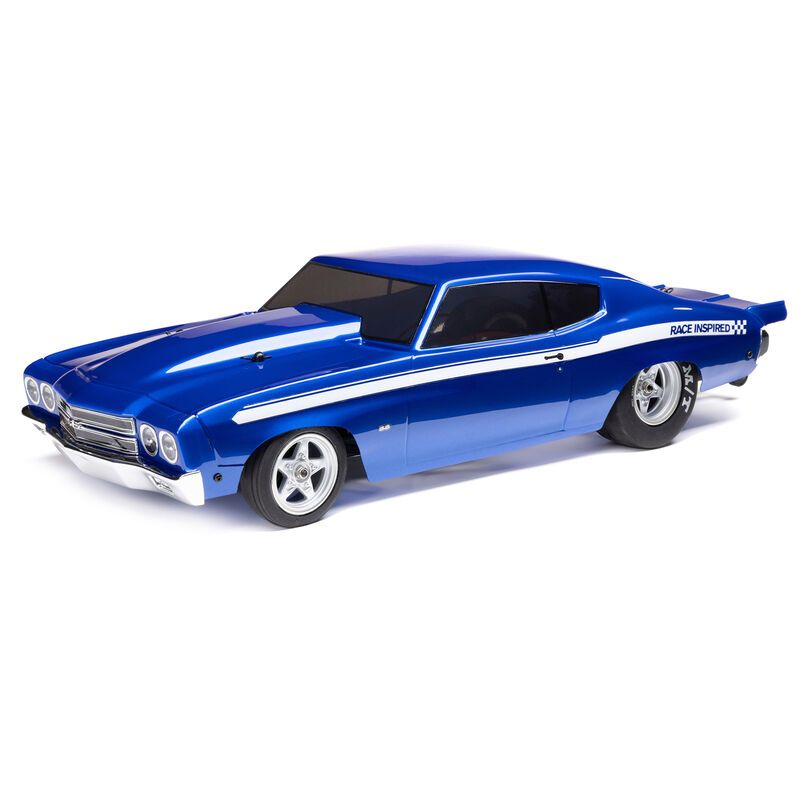 Losi 1/16 Mini 1970 Chevy Chevelle 2S 2WD RTR Brushless No Prep Drag Car (Battery &amp; Charger Included), Blue LOS01023T1