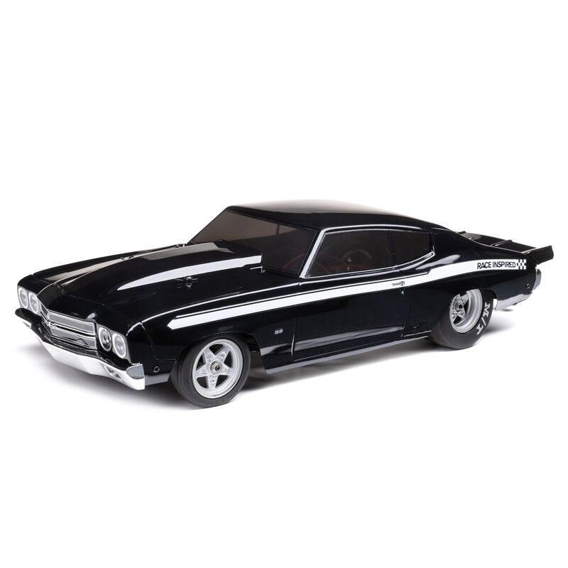 Losi 1/16 Mini 1970 Chevy Chevelle 2S 2WD RTR Brushless No Prep Drag Car (Battery &amp; Charger Included), Black LOS01023T2