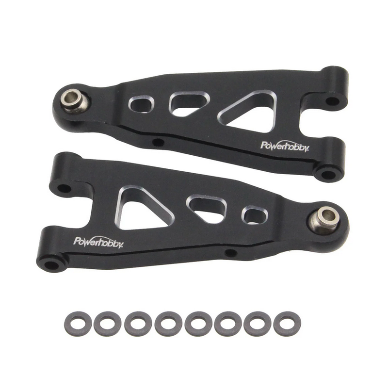 Powerhobby Aluminum Front Lower Arms Black Arrma Mojave Grom / Losi Nascar PHB6845Black